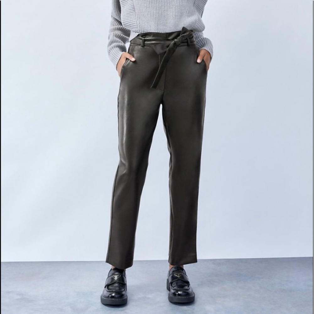 Babaton Vegan Leather belted pant